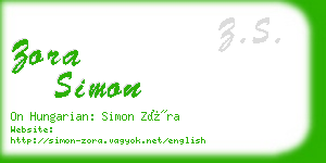 zora simon business card